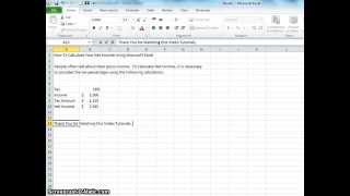 00033 - How To Calculate Your Net Income Using Microsoft Excel