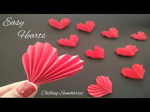 Easy Paper Hearts | Valentine's Day Crafts | How to make simple paper hearts for Valentine's Day