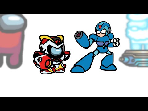 Mini Crewmate Kills 6 Mega Man Characters | Among Us