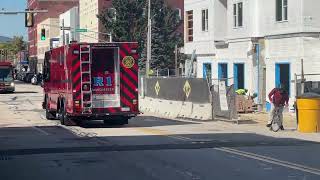 Manchester NH Truck 1 responding to a commercial fire alarm activation 9/22/2025