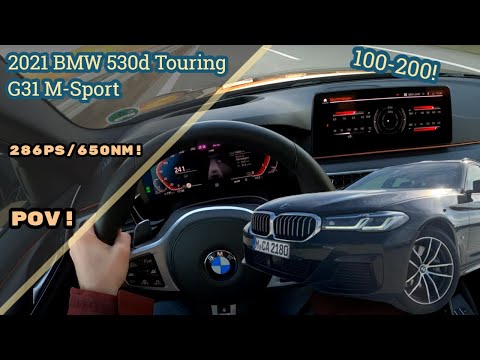 2021 BMW 530d LCI Touring G31 M-Sport POV Test Drive | 100-200, AUTOBAHN 4K