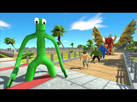 Rainbow Friend Green Oasis Death Run - Animal Revolt Battle Simulator