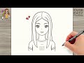 How to Draw Anime Girl | Easy Anime drawing Easy Step by Step