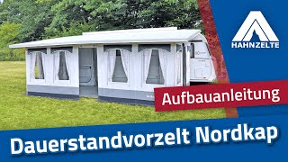 Hahn-Zelte freistehendes Dauerstandzelt Nordkap mit Alu-Vierkant-Gerüst Aufbauvideo