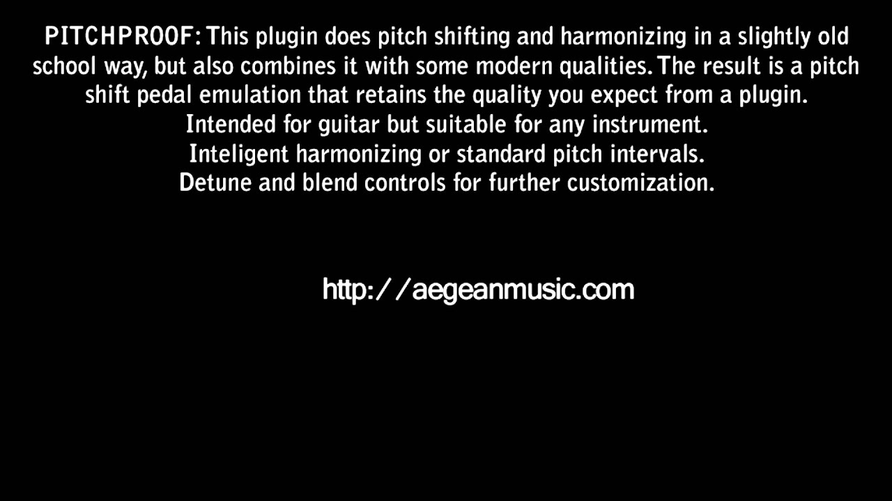 PitchProof Demo - An Old School Harmonizer Pitch Shifter Pedal Plugin - YouTube