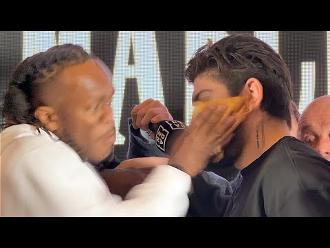 KSI Slaps Dillon Danis With Pancake During Face-Off Ahead of Fight
