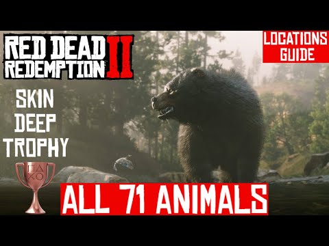 SKIN DEEP Trophy | ALL 71 Animals Locations Guide | Red Dead Redemption 2