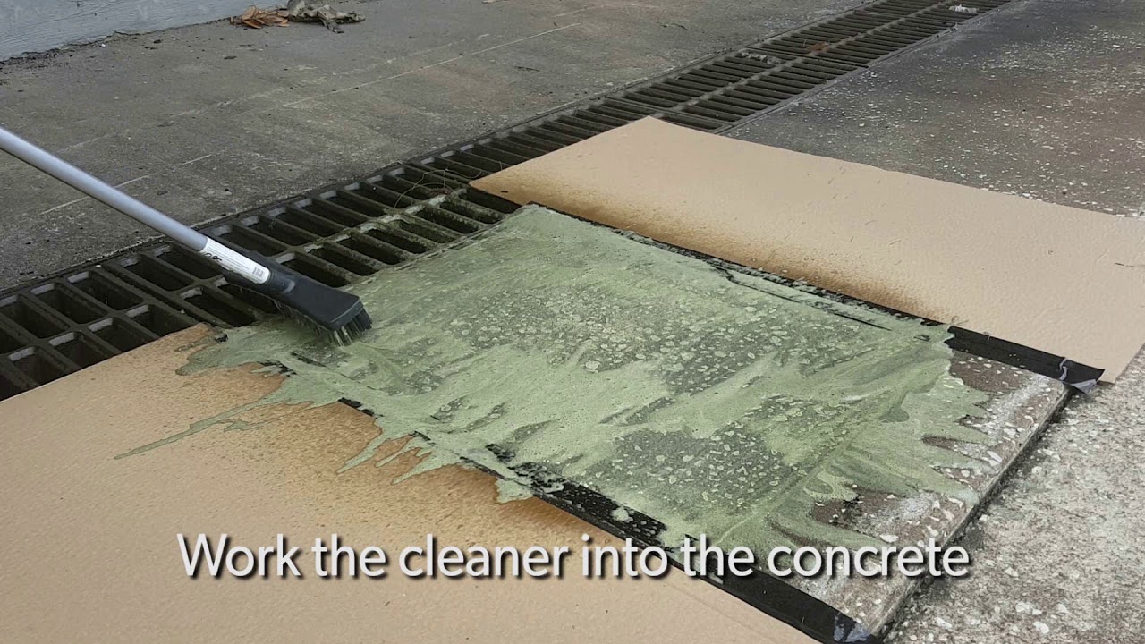 Great Simple Way to Clean Concrete with a Brush