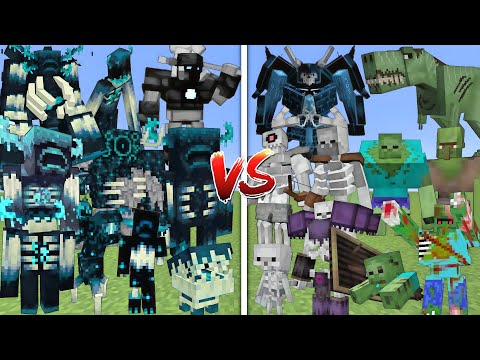 ALL WARDENS VS ALL SKELETONS & ZOMBIES MOBS BATTLE IN MINECRAFT