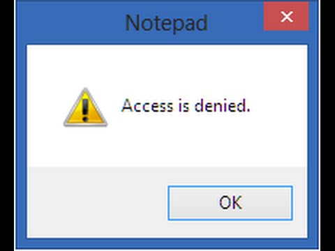 Fix access. Access denied. Access denied icon. Notepad does not open. Notepad does not open Error message.