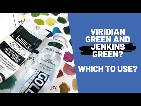 Mixing colours with Viridian Hue Permanent and Jenkins Green