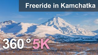 Snow Valley. Freeride in Kamchatka, Russia. 360 video in 5K