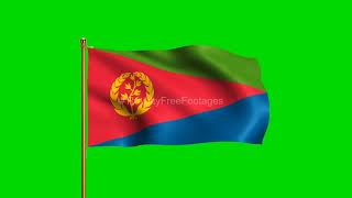 Eritrea National Flag | World Countries Flag Series | Green Screen Flag | Royalty Free Footages