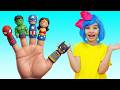 Superhero Finger Family ‍ ️ More Superheroes Halloween Songs Poli And Nick