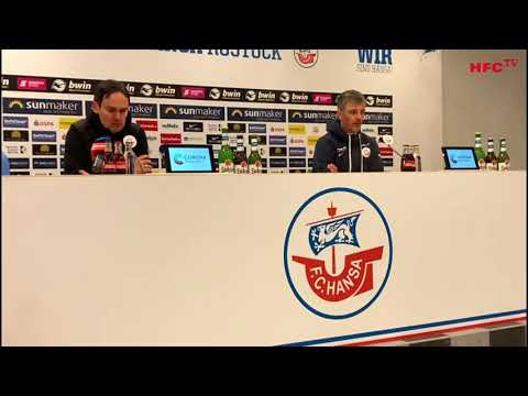 29. Spieltag 2020/21: F.C. Hansa Rostock - Hallescher FC | Pressekonferenz nach dem Spiel