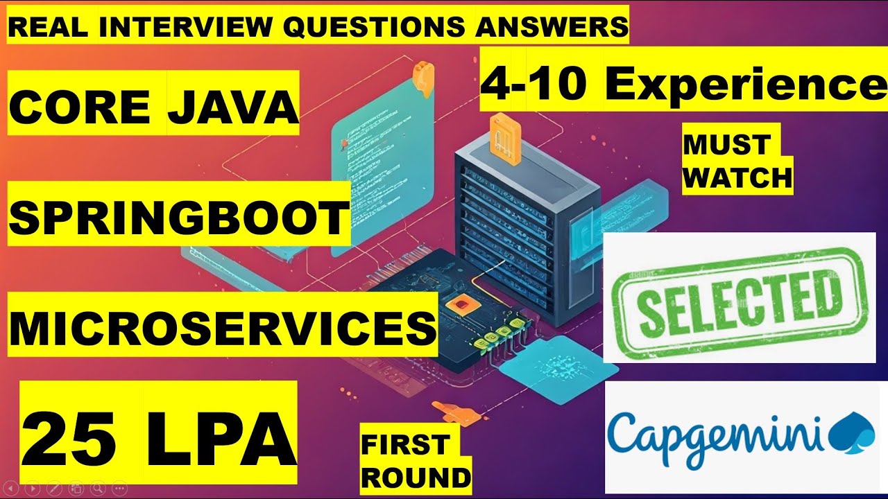 Core Java, Java 8, Spring Boot, Microservice, Docker Real Interview Questions | Capgemini Inc #java