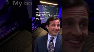 My boss’s reaction when I accidentally delete the entire database. #shorts #programming