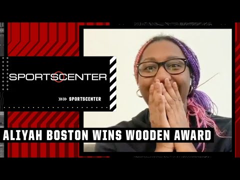 Aliyah Boston's on-air reaction to winning the 2022 Women's Wooden Award | SportsCenter