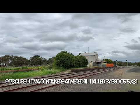 9173 QUBE Ultima containers at Meredith hauled by B80 G515 X31 (18/10/2021)