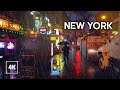 New York RAINY NIGHT Walk Manhattan Walking Tour NYC