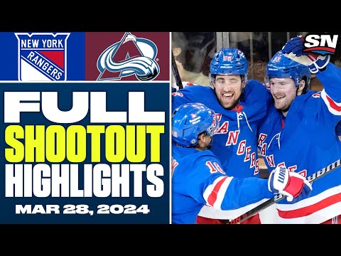 New York Rangers at Colorado Avalanche | FULL Shootout Highlights - March 28, 2024