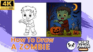 How to Draw a Zombie Step by Step | Mimi Panda