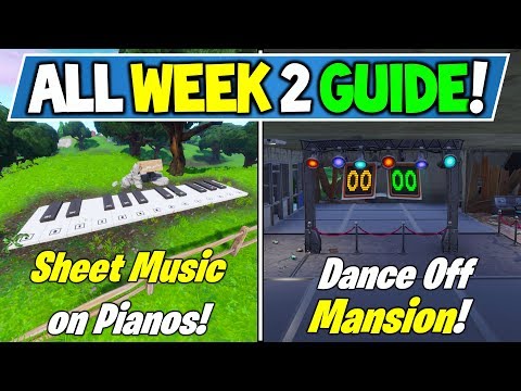 Fortnite WEEK 2 CHALLENGES GUIDE! - SECRET BANNER LOCATION + Piano & Abandoned Mansion (Season 7)