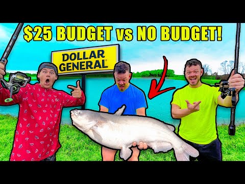 UNLIMITED BUDGET vs $25 BUDGET 1v1 Dollar Store Fishing Challenge!