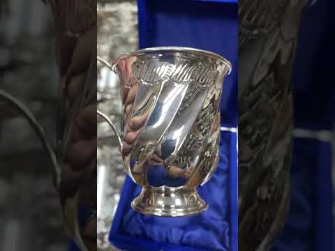 Серебряная кружка «Волна» глянцевая, кр090