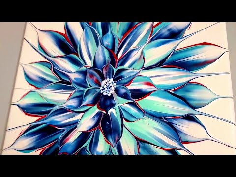 Absolutely Stunning 3D Effect Flower Using Pre-mixed Paints - Acrylic Pouring Paint #fluidart