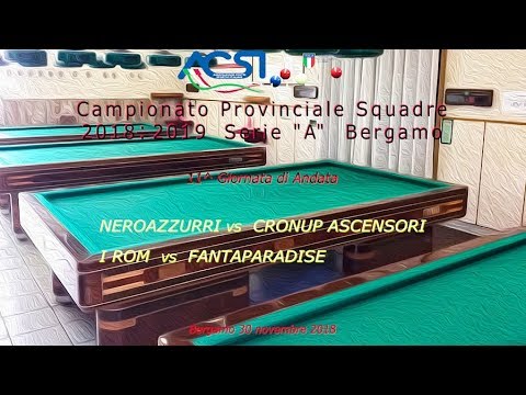 Campionato Provinciale Squadre 2018÷2019 Serie “A” Bergamo - 11^ di Andata