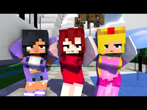 CHICKEN WING YAY ARIGATO CUTE PRINCESS PEACH, APHMAU & FNF GIRLFRIEND - MINECRAFT ANIMATION #shorts