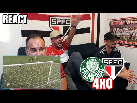 REACT PALMEIRAS 4X0 SÃO PAULO - INACREDITAVEL, VERGONHA, HUMILHAÇÃO