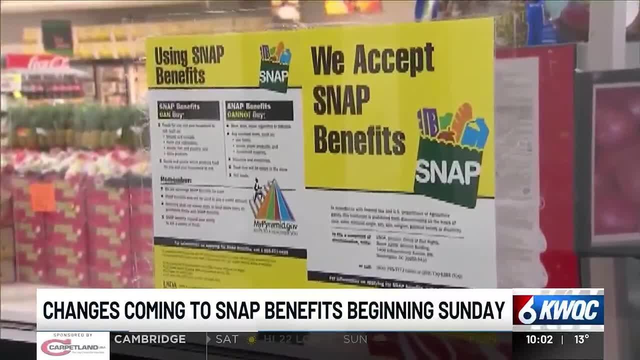 Changes coming to SNAP benefits on Sunday