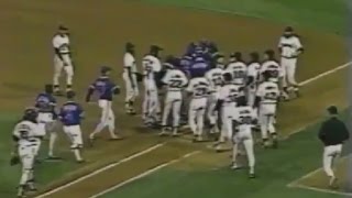 CUBS & GIANTS skirmish at 1989 play-offs in San Francisco