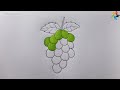 How To Draw Grapes Angur Drawing Fruits Art