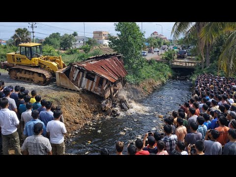 Excellent Starting Perfect New PROJECT!! Delete Small POND Process by Mini dozer Push, Dump Truck