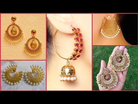 Special Indian gold earrings designs light weight under 10 grams chandbali earrings designs