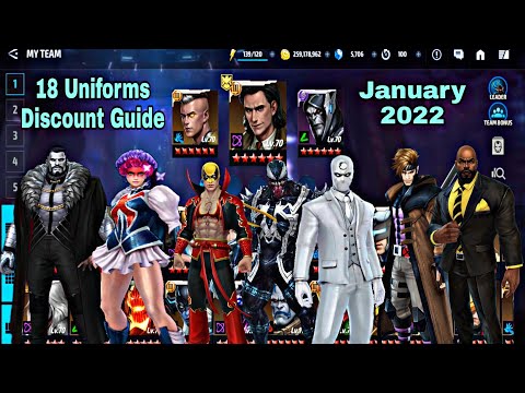 18 Uniforms Discount Guide January 2022 - Marvel Future Fight