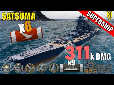 Battleship Satsuma 6 Kills & 311k Damage | World of Warships Gameplay