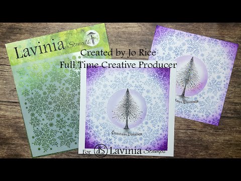 Christmas Joy & Snowflakes by Jo Rice #laviniastamps #cardmakingvideo #stencils  