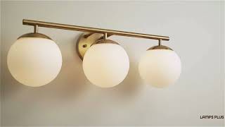 1_Watch A Video About the Possini Euro Meridian Gold Frosted Glass 3 Light Bath Light