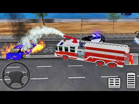 Firefighter Fire Truck Rescue Simulator 2021 - 911 Emergency Truck Driver - Android Gameplay