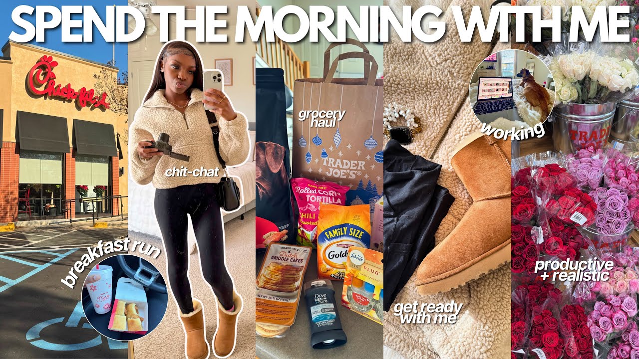 VLOG: spend the morning with me 🎧 productive + realistic, work/life balance, grocery shopping + MORE