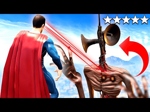 I ATTEMPTED To DESTROY SIREN HEAD As SUPERMAN (CRAZY Super Powers!) - GTA 5 Mods Funny Gameplay