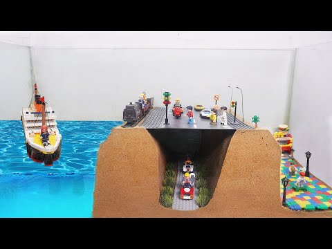 Double Dam Breach, Railway Collapse & LEGO Titanic Sinks - Dam Breach Experiment