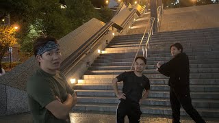 雨の中階段ダッシュしたら危なかった