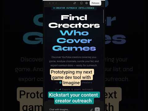 Image for the video entitled Kickstart your content creator outreach #gamedev #indiegamedev #gamedevtools #imaginestudio