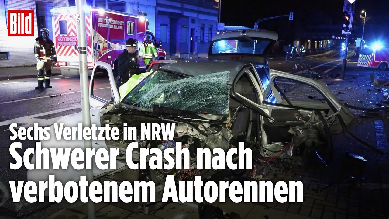 Sechs Verletzte in NRW: Jugendliche im schwerem Unfall verwickelt