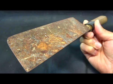 錆びた包丁を磨きました